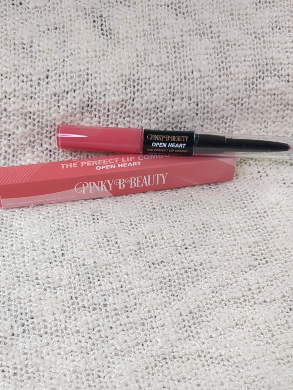 Pinky B Beauty The Perfect Lip Combo in Open Heart, 4ml/(4.2ml/0.14fl oz)